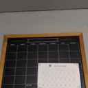 Calendar Chalkboard, 13" * 17", Magnetic Surface Rustic Brown Solid Pine Wood Frame Chalk Board for Planning/School Timetable/Memo, Hanging Board for Office, School and Home(YLHB-QZ-3343)