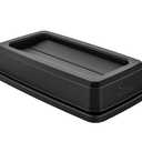 Suncast Commercial Resin Lid with Double Flip Top for 23 Gallon Slim Trash Cans, Snap-On Design for Easy Trash Disposal, Black, Made in The USA