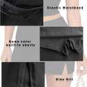 DooMoni Women's Side Slit High Waisted Mini Skirt Stretchy Bodycon Skort 2026 Y2K Club Skirts with Underneath (Black, XL)