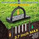 Lawn Aerator, 2-in-1 Manual Aerator Lawn Tool Garden Tool Set Combined with Core Aerator and 12 Spikes, T-Handle Grass Aerator with Cleaning Tool for Yard Lawn Care & Compacted Soil