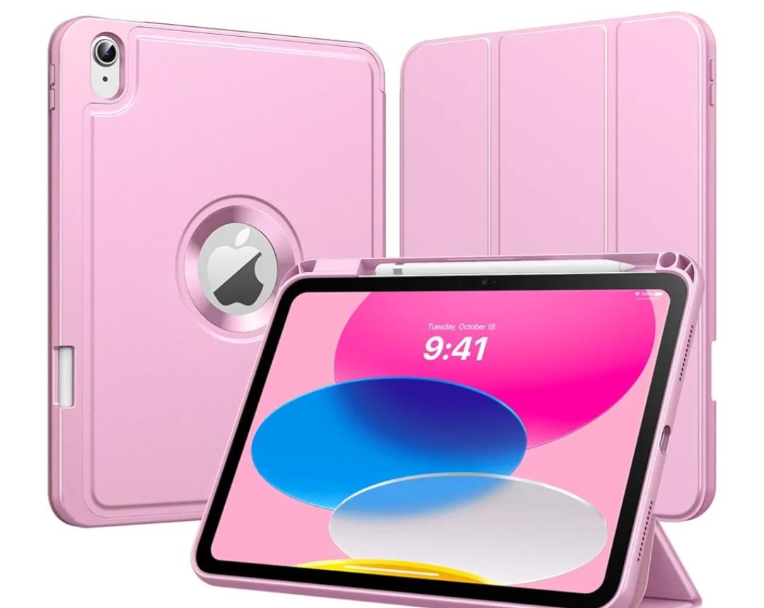 MoKo for iPad (A16) 11th Generation 2025 11-inch/10th Generation 10th 2022 10.9 inch Case with Pencil Holder, Smart Trifold Protective iPad Case with Soft TPU Back Stand Cover, Auto Wake/Sleep, Pink