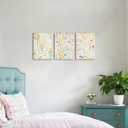 ZQARTZZQ Framed Colorful Wildflower Canvas Wall Art, Floral Wall Art, Watercolor Flower Wall Decor Flowers Pictures Prints Floral Painting Set of 3 for Living Room Girls Bedroom Bathroom