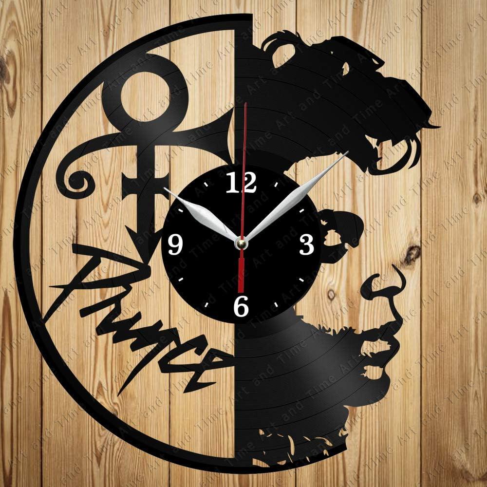 Vinyl Clock Prince Handmade Exclusive Clock Art Decor Home Wall Clock Black Original Gift Unique Design