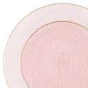 Organic Hammered Pink Gold Rim Collection 7"+10" Case of 128 (4 packs x 32)