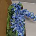 8PCS Delphinium Artificial Flowers 33.5'' Blue Faux Larkspur Flowers Long Stem Artificial Flowers for Tall Vase Home Wedding Garden Table Centerpieces Decor(Blue)