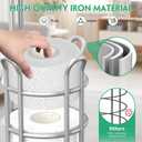 TomCare Toilet Paper Holder Stand with Storage Shelf Tissue Paper Roll Dispenser Free Standing 4 Raised Feet Toilet Paper Storage Metal Bathroom Organizers and Storage