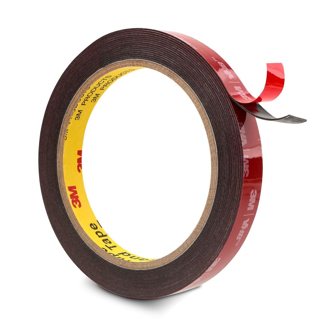 3M Double Sided Tape 0.5" x 15.4 Ft 5925, Heavy Duty Mounting Tape, Foam Tape Strong Adhesive for Automotive Emblem Trim Dcor Dashboard Home Office Indoor Outdoor, Black, 0.025'' Thick