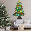 DIY Felt Christmas Tree with 32 Pcs Ornaments, 3.2Ft Felt Xmas Tree for Montessori Indoor Christmas Door Wall Windows Hanging Party Supplies New Year Decorations
