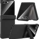 Maxdara for Z Flip 7 Case, with [Privacy Screen Protector] [Hidden Kickstand] [Hinge Protection] [Support Wireless Charging] Phone Cover for Samsung Galaxy Z Flip 7 5G, Black (Privacy Screen)