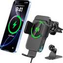 bokilino Wireless Car Charger, 15W Fast Charging [Auto Clamping] [Auto Alignment] Phone Holders for Your Car Dashboard Windshield Air Vent Car Accessories for iPhone 17 16 15 14 13 12 Series, Black