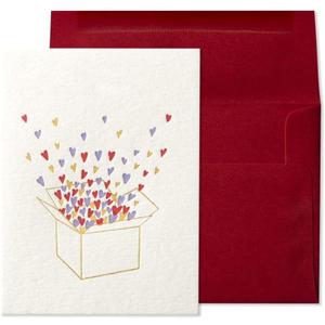 NIQUEA.D Valentine's Day Card, Modern Hearts, Includes a Unique Sentiment and Coordinating Envelope (NVD-0010)
