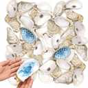 36PCS Natural Large Oyster Shells 5"-6" Bulk Oyster Shells for Crafts, Home Decor, Vase Fillers, Beach Wedding Decorations, Ocean-Themed Art Projects (5-6 inch)