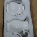 Agyiuns Sugar and Creamer Set Ceramic, Creamer Pitcher and Sugar Bowl with Lid, Creamer Pitcher with Handle,Sugar Cube Dish Coffee or Tea, White (white)