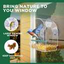 SUNALLY Window Bird Feeder for Outdoors, Clear Feeders Window Mounted with Strong Suction Cups, Fummingbird Feeder for Viewing Inside, Oriole, Finch Bird Watching for Cats, Elderly, Kids