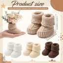 Tranqun 4 Sets Baby Shower Booties Centerpiece Knitted Booties to Fill with Flowers DIY Boho Rustic Table Decor for Flower Craft Baby Shower Gender Reveal Party Centerpiece Decor (Classic,Brown)