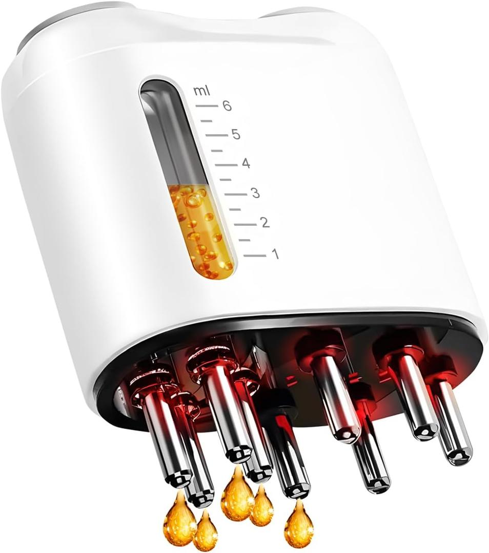 Hair Oil Applicator - Multi Function Electric Scalp Massage Comb Portable Scalp Massaging Comb Scalp Brush for Home, Travel(White)
