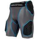 CHAMPRO Bull Rush 5-Pad Integrated Girdle (Medium, Charcoal, Optic Blue Trim)