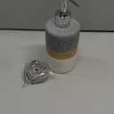 Ceramic Soap Dispenser Set for Hand Soap, Shampoo, Dish Soap, Conditioner, Bathroom & Kitchen, Stainless Steel Pump, Includes Silicone Funnel, 12 Oz, Non-Slip, Elegant Kitchen Decor, Gray