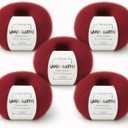Silk Mohair Yarn for Knitting  Lace Weight Mohair Yarn with Silk, Made in Italy  Red-6026, 5 Skeins