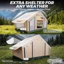 CHERIMOR Inflatable Tent with Skylight, Auto Inflation Pump, 4-6 Person, 445 FT Interior, Double-Layer Waterproof Oxford, Hot Tent with Stove Jack, Quick Setup Blow Up Tent for Camping & Hiking