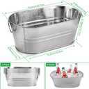 MIVIDE 4 Pack Galvanized Tub 3 Gallon Ice Bucket Large Metal Champagne Drink Bucket with Handles Galvanized Ice Buckets for Parties Mimosa Bar Cocktail Bar
