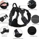 Taglory Light Up Dog Harness, Rechargeable No Pull Dog Vest with 3 Lightning Modes, Reflective Dog Harness with 2 Leash Clips & 4 Adjustable Slide Strips for Large Dogs, Black-Purple, XL