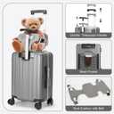 MRPLUM Carry On Luggage Double Handle Suitcase with Net Pocket,Hard Shell Spinner Wheels Luggage with TSA Lock&Seat Belt,20 inch,Grey