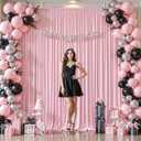 8 Panles Baby Pink Backdrop Curtains - Wrinkle Free Fabric Backdrop Curtain for Photoshoot, 10FT Wedding Party Photo Backdrop Drapes for Birthday Baby Shower Photography Stage Background Decorations