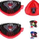 2 Pcs Full-Coverage Spin Mop Scrub Brush Head and 1 Mop Base Part Replacement for Oceda EasyWring 1 Tank System,Hard Bristle Cleaning Brush for Bathroom Kitchen Tile