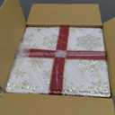 Christmas Lighted Best Gift Boxes Surprise,50 Warm White LED Lights.White Snowflake Velvet Gift Box & Red Bow,Turned On,Top of The Box Opens to Reveal Santa Claus.Indoor Christmas Home Yard Lawn Decor.