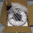 Hanging Solar Chandelier Outdoor, 30 Warm White Lights Acrylic Clear Beaded Chandelier with S Hooks Modern Lantern for Garden Yard Patio Gazebo Decorations, 28H