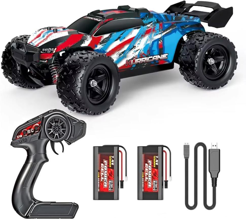 RC Cars for Adults, 36KM/H All Terrain 4WD High Speed Off Road Vehicle, 1:18 Scale RC Truck with Rechargeable Battery, 2.4Ghz Synchronous Control System, Outdoor Sports Racing Climbing Drifting
