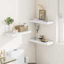 Vivelove White Floating Shelves Over Toilet, 24/36/48/55 Inch X 12 Deep Shelves for Room Wall Mounted, 2" Thick Floating Shelf for Living Room Bedroom Bathroom Kitchen Laundry Room, Set of 2