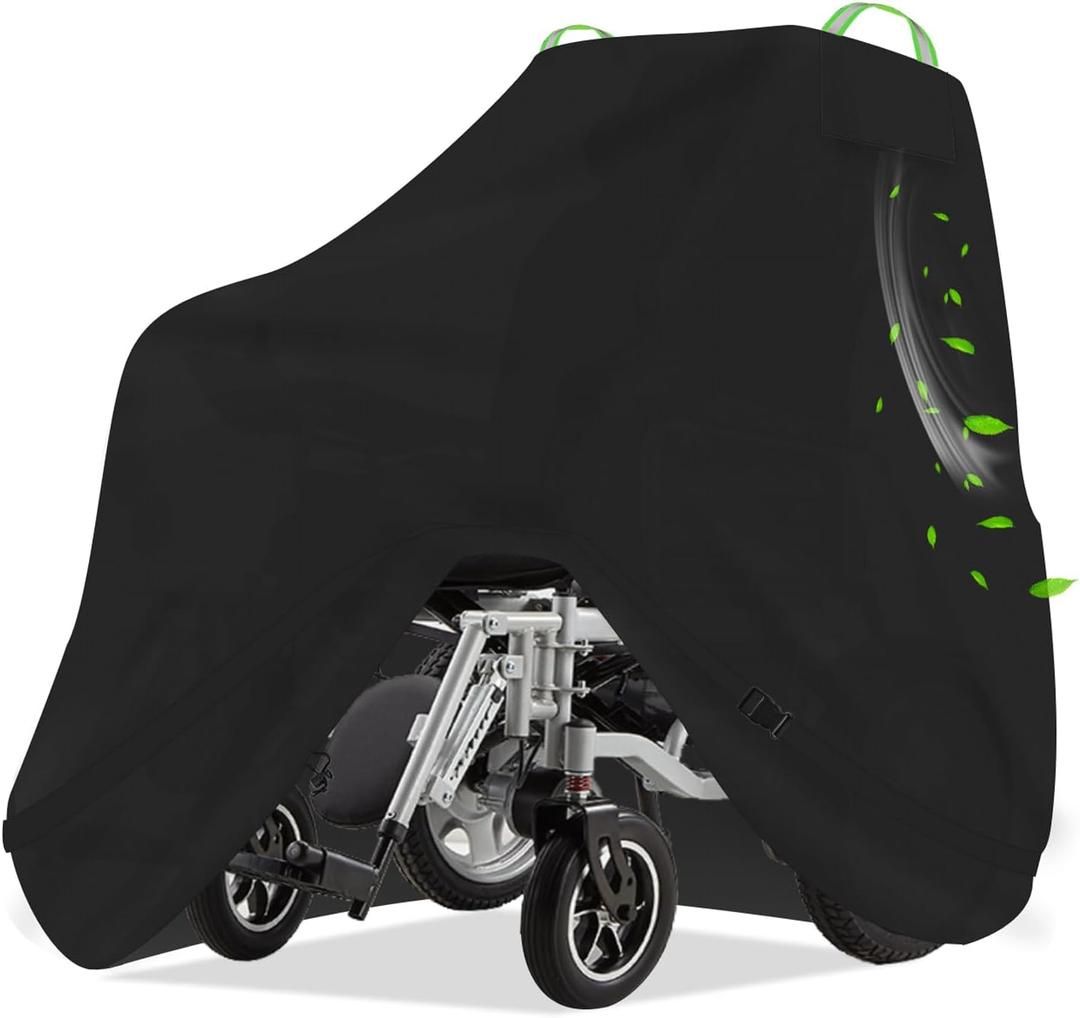 Power Chair Cover, 600D Heavy Duty Waterproof Protection Cover for Power Chairs, Black (112*58*96.5CM)