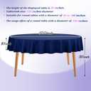 Teruntrue 12 Packs Navy Blue Round Tablecloths 120 inch Round Table Cloth, Washable Polyester Fabric for Wedding Parties Banquet Holiday Dinner Table Decorative, Navy Blue