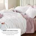 Bedsure Full Comforter Set - White Comforter, Boho Tufted Distressed Vintage Bedding for Kids, 3 Pieces Farmhouse-Style Bed Set for All Seasons, Fluffy Soft Bedding with 2 Pillow Shams