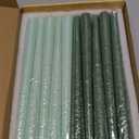 Viyffo 10 Inch Taper Candles-20 Pack Green, Unscented, SmokelessUp to 8 Hour Burn  Long Tall Tapered Candlesticks for Wedding, Dinner, Holiday, Party, Home Decor Natural Color Series