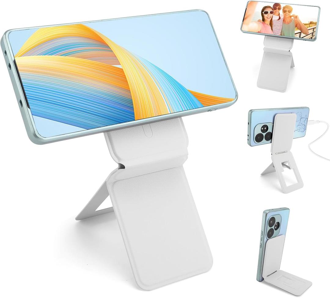 Magnetic Tripod Phone Stand, Slim Foldable Phone Holder for Iphone (Gray)