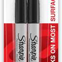 SHARPIE 37161PP Permanent Markers, Ultra Fine Point, Black, 2 Count