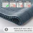 Yimobra Bathroom Rugs Sets 2 Piece, Soft Absorbent Chenille Bath Mat and U-Shaped Toilet Rug, Non Slip Machine Washable Quick Dry, Plush Shower Rugs for Bathroom Floor, 24"x17"+24"x20", Denim Blue