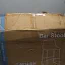 Yapamar Armless Industrial Faux Leather Barstools with Metal Legs and Footrest, Dining Chairs for Home Office Kitchen Island,2 PackBrown,40" (30 inch)