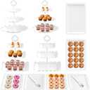 Riccle 12Pcs Dessert Table Display Set, 3 Tiered Cupcake Stand, Cupcake Holder & Cake Stands, Dessert Display Serving Trays for Party, Bridal Shower, Baby Shower, Tea Party, and Birthdays
