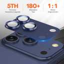 for iPhone 17 Pro Camera Lens Protector, Aluminum Alloy Sapphire Glass Camera Cover Screen, Anti-drop, Anti-Scratch, Case Friendly-Deep Blue
