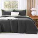 Litanika Grey Comforter King Size Set, Dark Gray Lightweight Plain Bedding Comforters Sets, All Season Fluffy Bed Set (104x90In Comforter & 2 Pillowcases)
