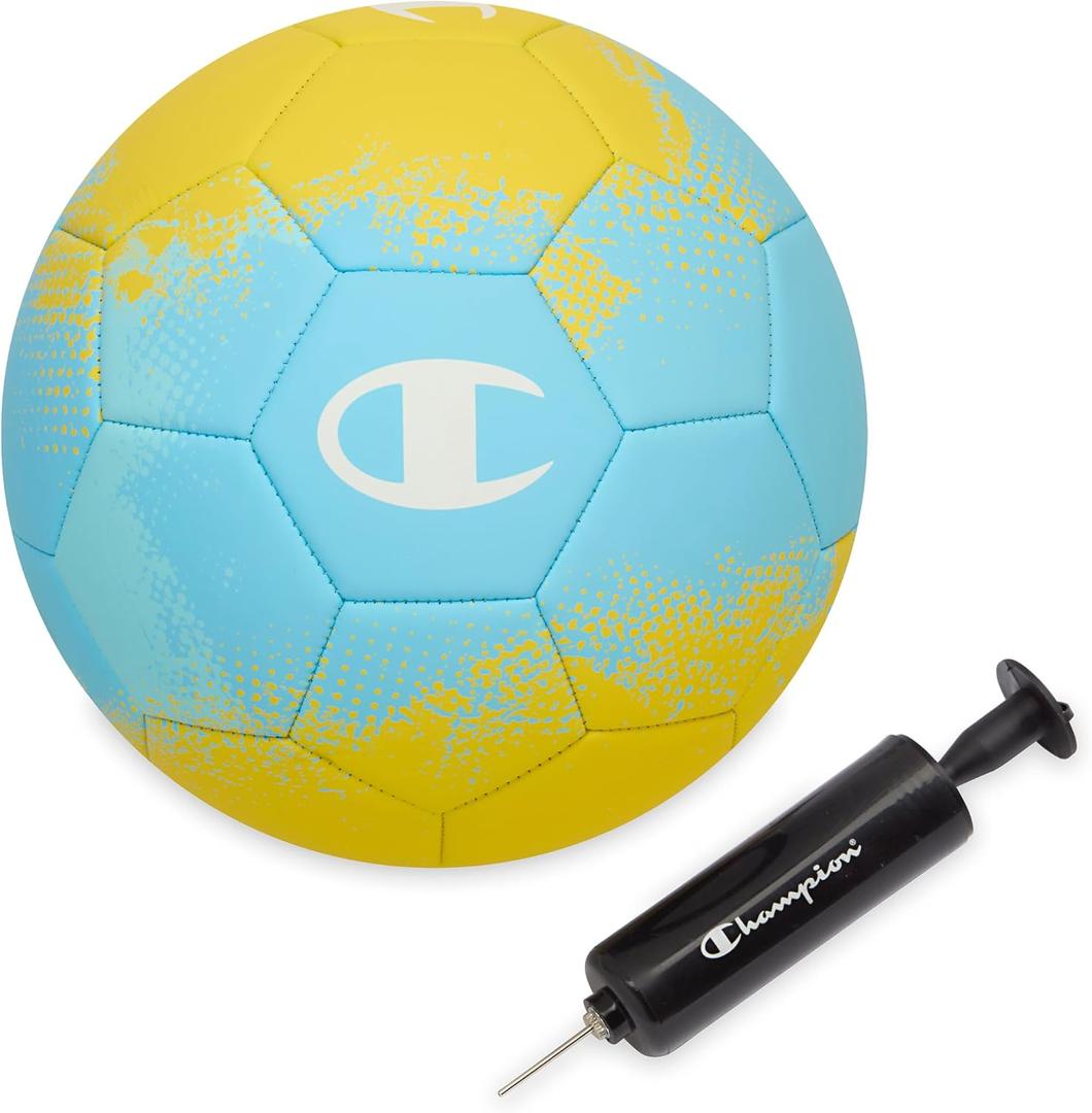 Champion Soccer Ball Youth & Adult Matte Finish, 32-Panel Design, Enhanced Control, Sizes PVC Cover, Sizes 3,4 and 5 for Indoor & Outdoor Training, Includes 6" Pump