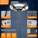 Outdoor Solar Pole Light - 750 LEDs High Brightness, Waterproof, Motion Sensor & Remote Control, Dusk to Dawn, Perfect for Yard, Garden, Pathway & Driveway