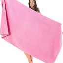 SALBAKOS Luxury 100% Turkish Cotton Bath Sheets 40x80 in Oversized Extra Large Bath Towels Pink Thick Soft Absorbent Turkish Towel for Spa Beach (Pack of 1, Rose, Jumbo Bath Sheet)