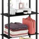 Furinno Turn-N-Tube 4-Tier Multipurpose Shelf Display Rack, Round Tubes, Americano/Black