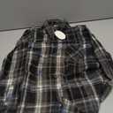 JOGAL Boys Plaid Shirt Long Sleeve Flannel Shirt Kids Button Down Shirts Black 10