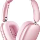 Wentronic Y02 Active Noise Cancelling Headphones,60H Battery,5 EQ Music Modes,Hi-Res Audio,Deep Bass,Foldable Wireless Over Ear Bluetooth 5.4 Headset,Breathable Leather Earpads (Pink)